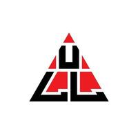 design de logotipo de letra de triângulo ull com forma de triângulo. monograma de design de logotipo de triângulo ull. modelo de logotipo de vetor triângulo ull com cor vermelha. logotipo triangular ull logotipo simples, elegante e luxuoso.