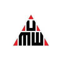 umw design de logotipo de letra de triângulo com forma de triângulo. umw monograma de design de logotipo de triângulo. modelo de logotipo de vetor de triângulo umw com cor vermelha. umw logotipo triangular logotipo simples, elegante e luxuoso.