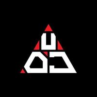 design de logotipo de letra de triângulo uoj com forma de triângulo. monograma de design de logotipo de triângulo uoj. modelo de logotipo de vetor de triângulo uoj com cor vermelha. uoj logotipo triangular logotipo simples, elegante e luxuoso.