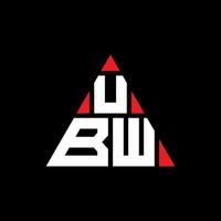 design de logotipo de letra de triângulo ubw com forma de triângulo. monograma de design de logotipo de triângulo ubw. modelo de logotipo de vetor de triângulo ubw com cor vermelha. logotipo triangular ubw logotipo simples, elegante e luxuoso.