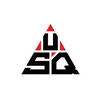 design de logotipo de letra de triângulo usq com forma de triângulo. monograma de design de logotipo de triângulo usq. modelo de logotipo de vetor usq triângulo com cor vermelha. logotipo triangular usq logotipo simples, elegante e luxuoso.