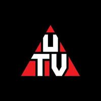 design de logotipo de letra de triângulo utv com forma de triângulo. monograma de design de logotipo de triângulo utv. modelo de logotipo de vetor de triângulo utv com cor vermelha. logotipo triangular utv logotipo simples, elegante e luxuoso.