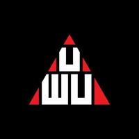 design de logotipo de letra de triângulo uwu com forma de triângulo. monograma de design de logotipo de triângulo uwu. modelo de logotipo de vetor de triângulo uwu com cor vermelha. logotipo triangular uwu logotipo simples, elegante e luxuoso.