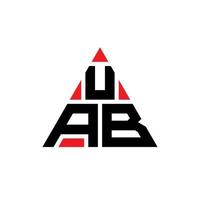 design de logotipo de letra de triângulo uab com forma de triângulo. monograma de design de logotipo de triângulo uab. modelo de logotipo de vetor de triângulo uab com cor vermelha. logotipo triangular uab logotipo simples, elegante e luxuoso.