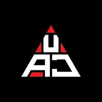 design de logotipo de letra triângulo uaj com forma de triângulo. monograma de design de logotipo de triângulo uaj. modelo de logotipo de vetor de triângulo uaj com cor vermelha. uaj logotipo triangular logotipo simples, elegante e luxuoso.