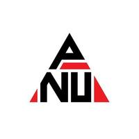 design de logotipo de letra triângulo pnu com forma de triângulo. monograma de design de logotipo de triângulo pnu. modelo de logotipo de vetor de triângulo pnu com cor vermelha. logotipo triangular pnu logotipo simples, elegante e luxuoso.