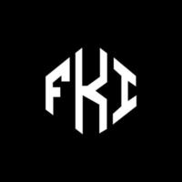 design de logotipo de letra fki com forma de polígono. fki polígono e design de logotipo em forma de cubo. fki modelo de logotipo de vetor hexágono cores brancas e pretas. monograma fki, logotipo de negócios e imóveis.