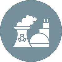 ícone de fundo de círculo de glifo de poluição nuclear vetor
