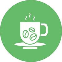 ícone de fundo de círculo de glifo de caneca de café vetor