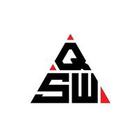 design de logotipo de letra de triângulo qsw com forma de triângulo. monograma de design de logotipo de triângulo qsw. modelo de logotipo de vetor de triângulo qsw com cor vermelha. logotipo triangular qsw logotipo simples, elegante e luxuoso.