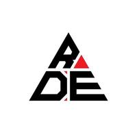 design de logotipo de letra triângulo rde com forma de triângulo. monograma de design de logotipo de triângulo rde. modelo de logotipo de vetor triângulo rde com cor vermelha. rde logotipo triangular logotipo simples, elegante e luxuoso.