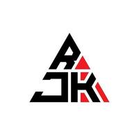 design de logotipo de letra triângulo rjk com forma de triângulo. monograma de design de logotipo de triângulo rjk. modelo de logotipo de vetor rjk triângulo com cor vermelha. rjk logotipo triangular logotipo simples, elegante e luxuoso.