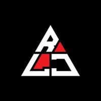 design de logotipo de letra triângulo rlj com forma de triângulo. monograma de design de logotipo de triângulo rlj. modelo de logotipo de vetor rlj triângulo com cor vermelha. rlj logotipo triangular logotipo simples, elegante e luxuoso.