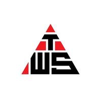 tws design de logotipo de letra de triângulo com forma de triângulo. monograma de design de logotipo de triângulo tws. modelo de logotipo de vetor de triângulo tws com cor vermelha. tws logotipo triangular logotipo simples, elegante e luxuoso.