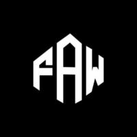 design de logotipo de carta faw com forma de polígono. faw polígono e design de logotipo em forma de cubo. faw modelo de logotipo de vetor hexágono cores brancas e pretas. faw monograma, logotipo de negócios e imóveis.