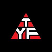 design de logotipo de letra triângulo tyf com forma de triângulo. monograma de design de logotipo de triângulo tyf. modelo de logotipo de vetor de triângulo tyf com cor vermelha. logotipo triangular tyf logotipo simples, elegante e luxuoso.