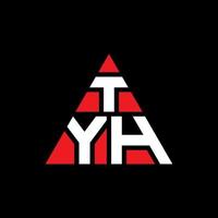 design de logotipo de letra de triângulo tyh com forma de triângulo. monograma de design de logotipo de triângulo tyh. modelo de logotipo de vetor triângulo tyh com cor vermelha. tyh logotipo triangular logotipo simples, elegante e luxuoso.
