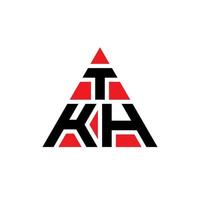 design de logotipo de letra de triângulo tkh com forma de triângulo. monograma de design de logotipo de triângulo tkh. modelo de logotipo de vetor de triângulo tkh com cor vermelha. tkh logotipo triangular logotipo simples, elegante e luxuoso.