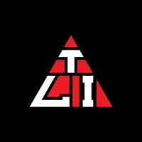 design de logotipo de letra de triângulo tli com forma de triângulo. monograma de design de logotipo de triângulo tli. modelo de logotipo de vetor de triângulo tli com cor vermelha. tli logotipo triangular simples, elegante e luxuoso.