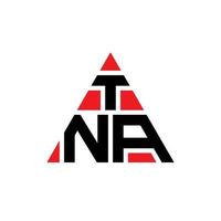 design de logotipo de letra de triângulo tna com forma de triângulo. monograma de design de logotipo de triângulo tna. modelo de logotipo de vetor de triângulo tna com cor vermelha. logotipo triangular tna logotipo simples, elegante e luxuoso.