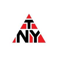 design de logotipo de letra de triângulo tny com forma de triângulo. monograma de design de logotipo de triângulo tny. modelo de logotipo de vetor de triângulo tny com cor vermelha. tny logotipo triangular simples, elegante e luxuoso logotipo.