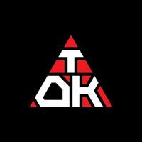 design de logotipo de letra triângulo tok com forma de triângulo. monograma de design de logotipo de triângulo tok. modelo de logotipo de vetor de triângulo tok com cor vermelha. logotipo triangular tok logotipo simples, elegante e luxuoso.