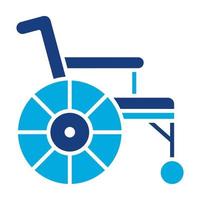 ícone de duas cores de glifo de cadeira de rodas vetor