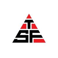 design de logotipo de letra de triângulo tsf com forma de triângulo. monograma de design de logotipo de triângulo tsf. modelo de logotipo de vetor de triângulo tsf com cor vermelha. logotipo triangular tsf logotipo simples, elegante e luxuoso.
