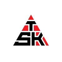 design de logotipo de letra de triângulo tsk com forma de triângulo. monograma de design de logotipo de triângulo tsk. modelo de logotipo de vetor de triângulo tsk com cor vermelha. tsk logotipo triangular logotipo simples, elegante e luxuoso.