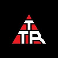 design de logotipo de letra triângulo ttr com forma de triângulo. monograma de design de logotipo de triângulo ttr. modelo de logotipo de vetor triângulo ttr com cor vermelha. ttr logotipo triangular logotipo simples, elegante e luxuoso.