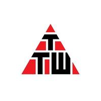 design de logotipo de letra de triângulo ttw com forma de triângulo. monograma de design de logotipo de triângulo ttw. modelo de logotipo de vetor de triângulo ttw com cor vermelha. ttw logotipo triangular simples, elegante e luxuoso.