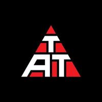 design de logotipo de letra de triângulo tat com forma de triângulo. monograma de design de logotipo de triângulo tat. modelo de logotipo de vetor de triângulo tat com cor vermelha. logotipo triangular tat logotipo simples, elegante e luxuoso.