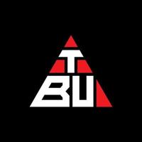 design de logotipo de letra de triângulo tbu com forma de triângulo. monograma de design de logotipo de triângulo tbu. modelo de logotipo de vetor de triângulo tbu com cor vermelha. tbu logotipo triangular logotipo simples, elegante e luxuoso.
