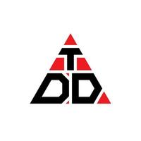 design de logotipo de letra de triângulo tdd com forma de triângulo. monograma de design de logotipo de triângulo tdd. modelo de logotipo de vetor de triângulo tdd com cor vermelha. tdd logotipo triangular logotipo simples, elegante e luxuoso.