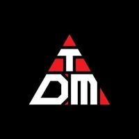 design de logotipo de letra de triângulo tdm com forma de triângulo. monograma de design de logotipo de triângulo tdm. modelo de logotipo de vetor de triângulo tdm com cor vermelha. logotipo triangular tdm logotipo simples, elegante e luxuoso.