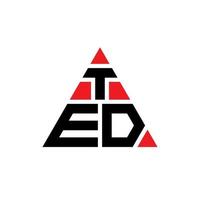 design de logotipo de letra triângulo ted com forma de triângulo. monograma de design de logotipo de triângulo ted. modelo de logotipo de vetor triângulo ted com cor vermelha. ted logótipo triangular simples, elegante e luxuoso.