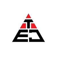 design de logotipo de letra triângulo tej com forma de triângulo. monograma de design de logotipo de triângulo tej. modelo de logotipo de vetor de triângulo tej com cor vermelha. logotipo triangular tej logotipo simples, elegante e luxuoso.