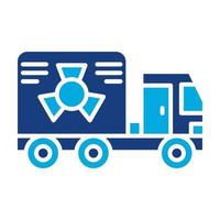 ícone de duas cores de glifo de caminhão neclear vetor