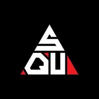 design de logotipo de letra de triângulo squ com forma de triângulo. monograma de design de logotipo de triângulo squ. modelo de logotipo de vetor de triângulo squ com cor vermelha. squ logotipo triangular logotipo simples, elegante e luxuoso.