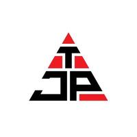 design de logotipo de letra de triângulo tjp com forma de triângulo. monograma de design de logotipo de triângulo tjp. modelo de logotipo de vetor de triângulo tjp com cor vermelha. logotipo triangular tjp logotipo simples, elegante e luxuoso.