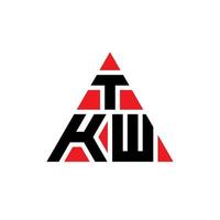 design de logotipo de letra de triângulo tkw com forma de triângulo. monograma de design de logotipo de triângulo tkw. modelo de logotipo de vetor de triângulo tkw com cor vermelha. tkw logotipo triangular logotipo simples, elegante e luxuoso.