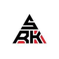 design de logotipo de letra triângulo srk com forma de triângulo. monograma de design de logotipo de triângulo srk. modelo de logotipo de vetor de triângulo srk com cor vermelha. logotipo triangular srk logotipo simples, elegante e luxuoso.