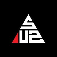 design de logotipo de letra triângulo suz com forma de triângulo. monograma de design de logotipo de triângulo suz. modelo de logotipo de vetor de triângulo suz com cor vermelha. suz logotipo triangular logotipo simples, elegante e luxuoso.