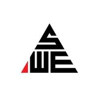 design de logotipo de letra triângulo swe com forma de triângulo. monograma de design de logotipo de triângulo swe. modelo de logotipo de vetor swe triângulo com cor vermelha. logotipo triangular swe logotipo simples, elegante e luxuoso.