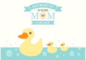Cartão grátis do vetor do Duckies do dia das mães