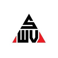design de logotipo de letra de triângulo swv com forma de triângulo. monograma de design de logotipo de triângulo swv. modelo de logotipo de vetor de triângulo swv com cor vermelha. logotipo triangular swv logotipo simples, elegante e luxuoso.