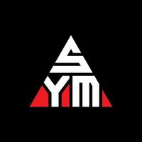 sym triângulo design de logotipo de carta com forma de triângulo. monograma de design de logotipo de triângulo sym. modelo de logotipo de vetor sym triângulo com cor vermelha. sym triangular logo logo simples, elegante e luxuoso.