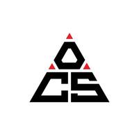 design de logotipo de letra triângulo ocs com forma de triângulo. monograma de design de logotipo de triângulo ocs. modelo de logotipo de vetor de triângulo ocs com cor vermelha. logotipo triangular ocs logotipo simples, elegante e luxuoso.