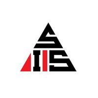 sis design de logotipo de letra triângulo com forma de triângulo. monograma de design de logotipo de triângulo sis. sis modelo de logotipo de vetor triângulo com cor vermelha. sis logotipo triangular logotipo simples, elegante e luxuoso.