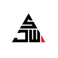 design de logotipo de letra de triângulo sjw com forma de triângulo. monograma de design de logotipo de triângulo sjw. modelo de logotipo de vetor de triângulo sjw com cor vermelha. logotipo triangular sjw logotipo simples, elegante e luxuoso.